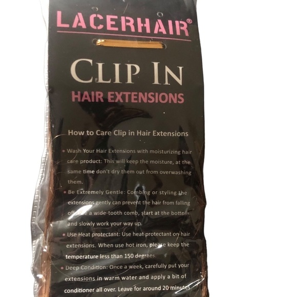 Lacer-Hair Clip In Extensions 14” R#4-4/27 STRAIGHT Chocolate Mixed Golden - Picture 3 of 5